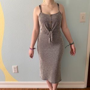 Striped Bodycon Midi Dress